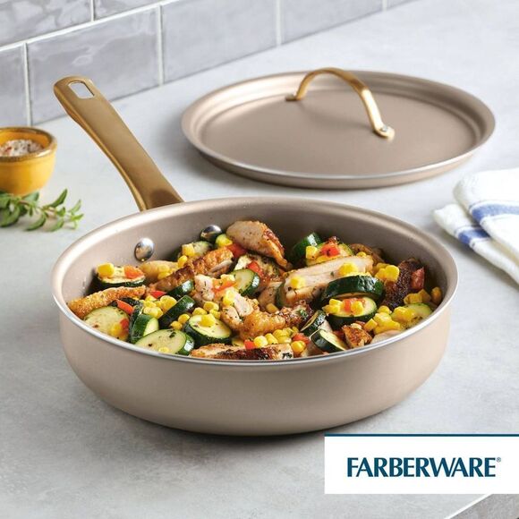 Farberware - Radiant 2.75qt Nonstick Covered Saute P Gold - Picture 5 of 8
